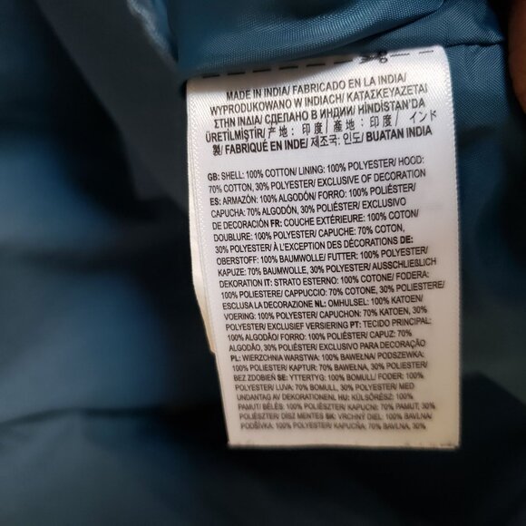 Vans Tripp Hooded Snap Front Canvas Chore Jacket Cement Blue Size Women's Small - Picture 9 of 11